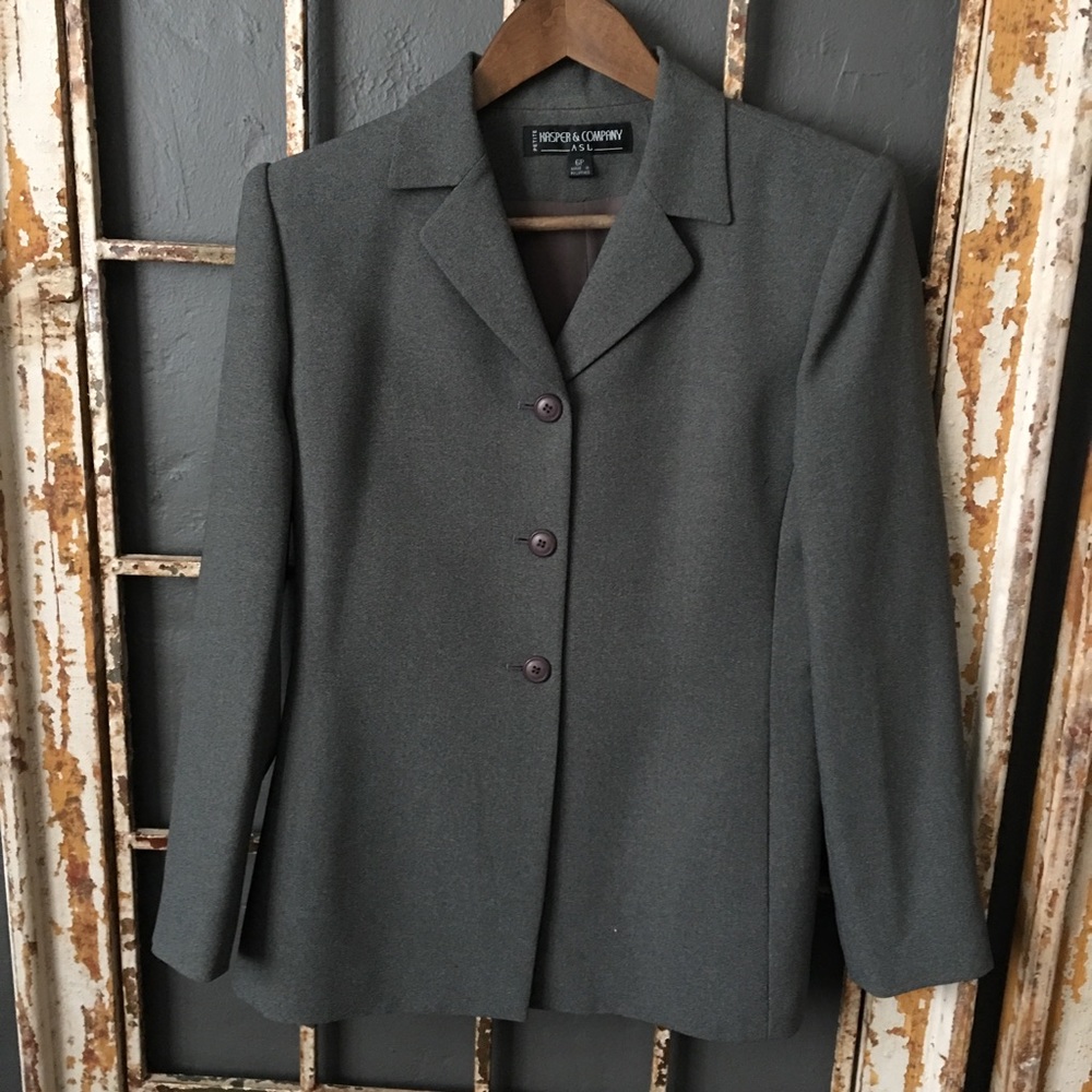 Kasper & Company Gray Boxy Jacket  Size 6 Petite